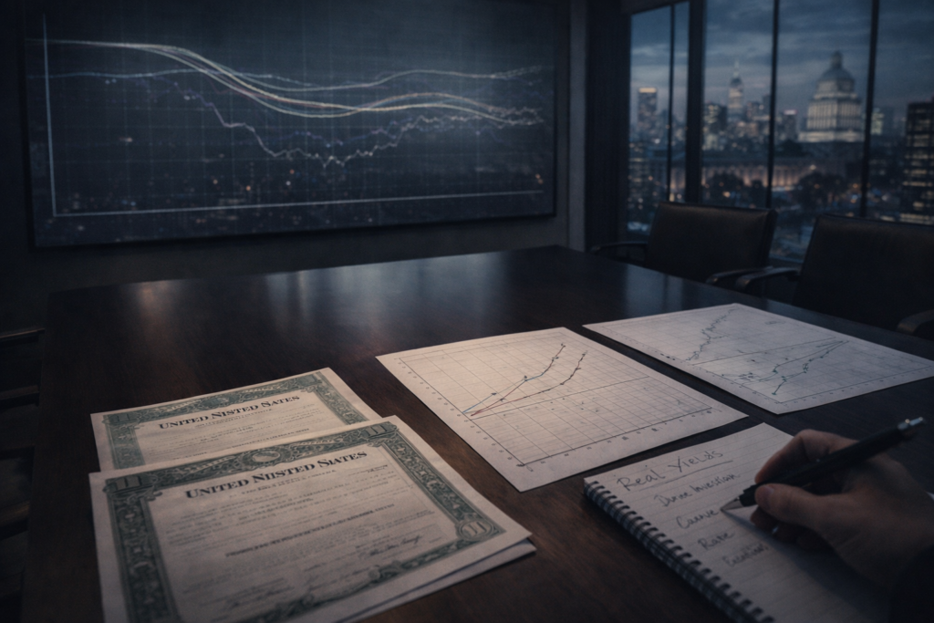 Institutional fixed income analysis showing interest rates, bond yields and yield curve dynamics influencing forex markets